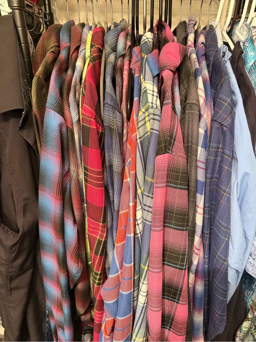 DIXXON Men's Plaid Button-Down Shirt - Red, Blue, Pink, Green
